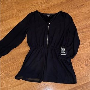 Black zippered romper size M